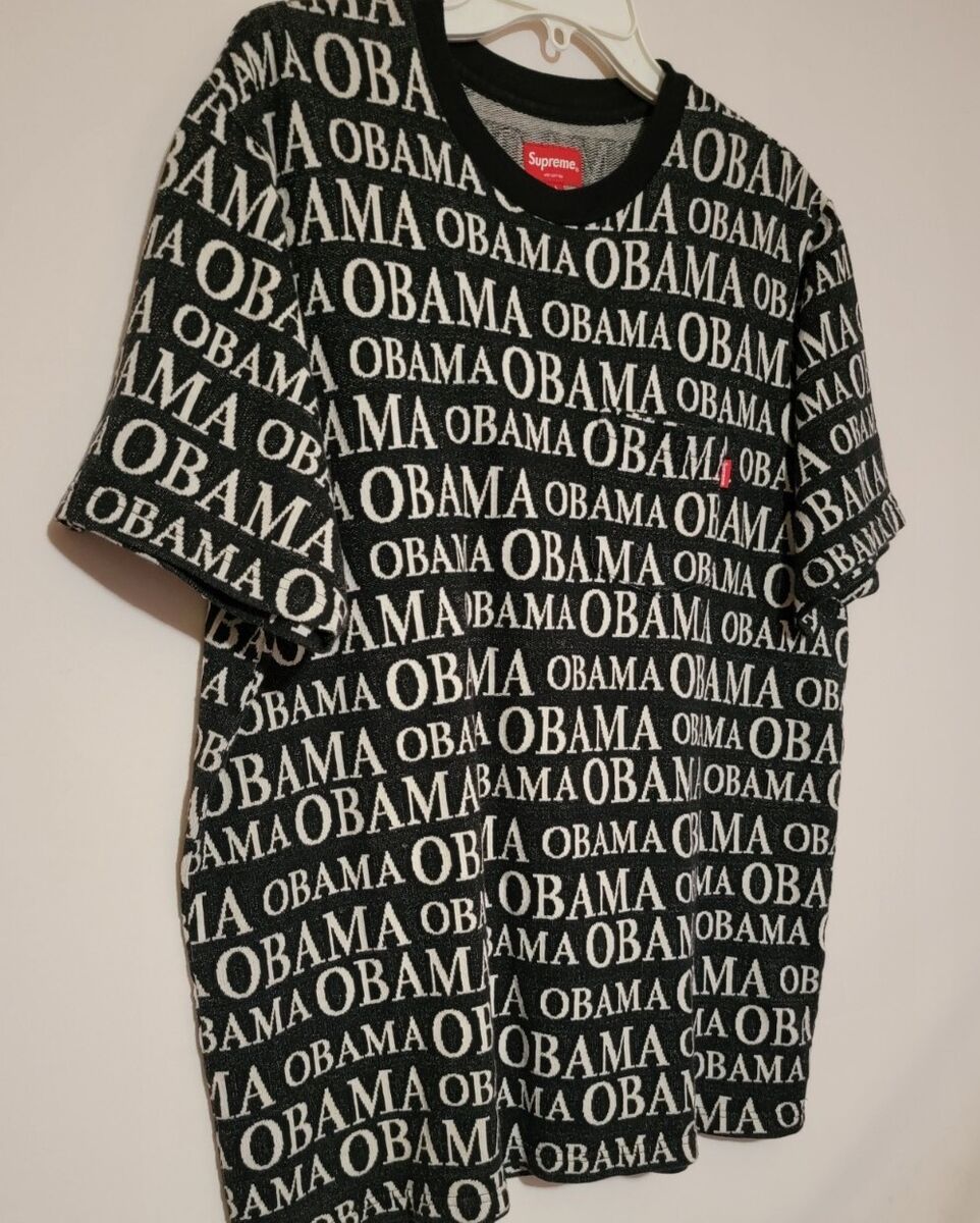 Supreme Obama Jacquard T-Shirt Black/White Men's Size Large Supreme Obama Jacquard T-Shirt Black/White Men's Size Large