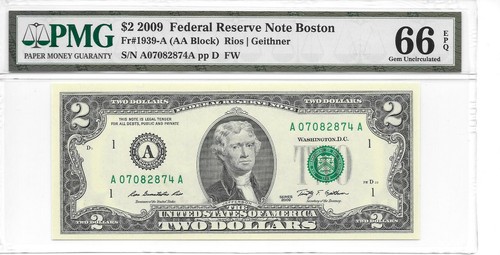 2009 Boston $2 FRN (AA Block) PMG 66 EPQ Gem Uncirculated - Picture 23 of 24