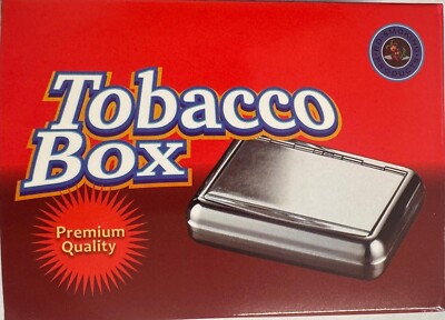 metal tobacco box Tobacco Box, Silver Metal Tobacco Tin 1oz