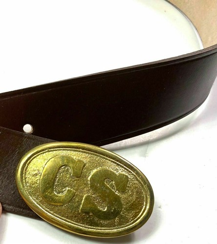 C.S Bürgerkrieg Kavallerie Leder CS Hüftgürtel mit Lederholster Rechtshandzug - Bild 8 von 8