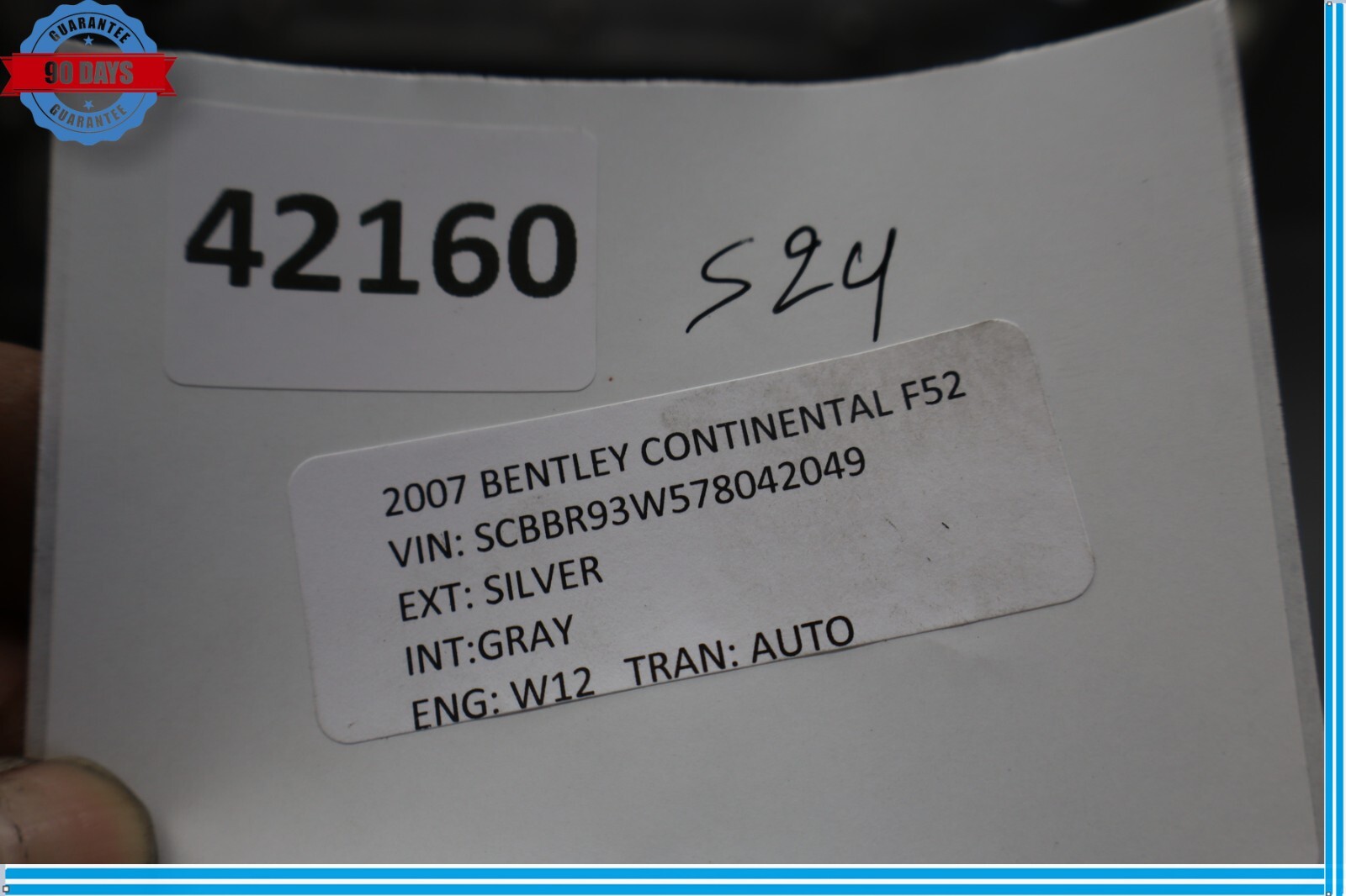 06-12 Bentley Continental Rear Left Side Interior Door Panel Trim Gray Oem