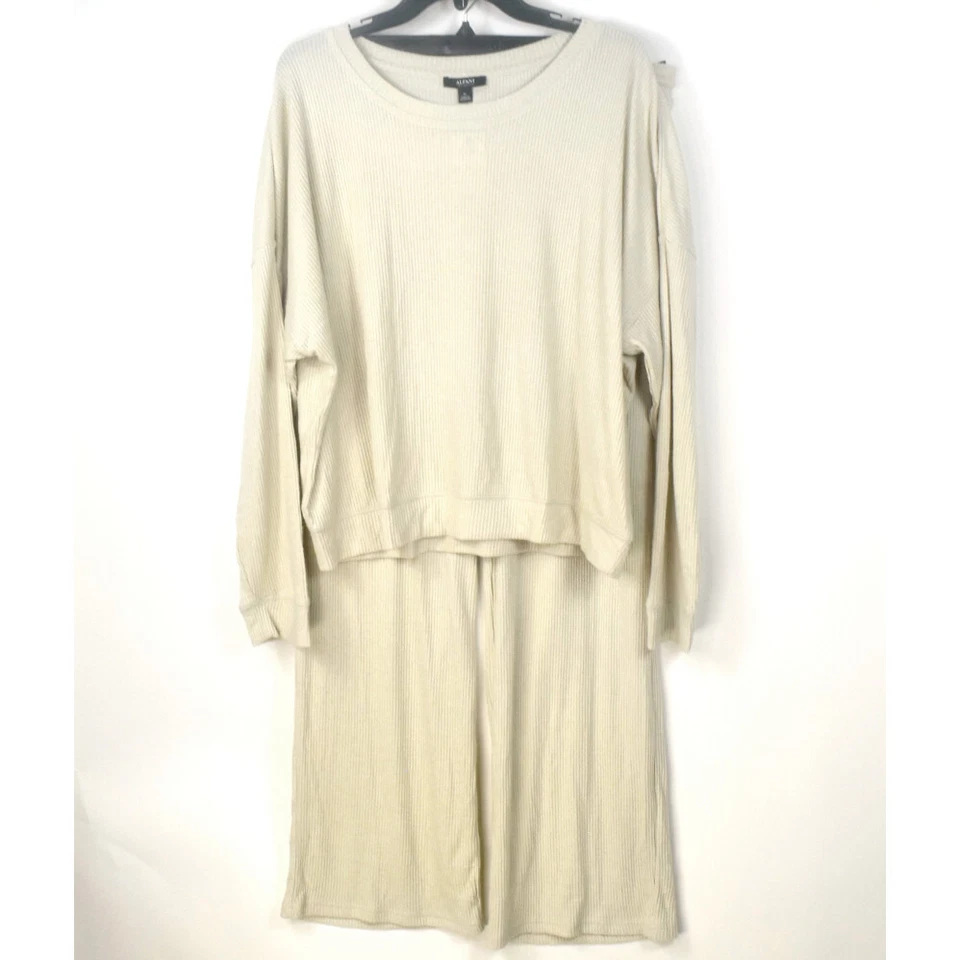 Alfani Womens 2 piece Ribbed Pajama Top & Pants Set Choose Size & Color New - Image 2 of 4