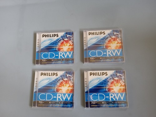 4 Philips CD-RW 700MB 80 Minutes - NEW - Afbeelding 2 van 2