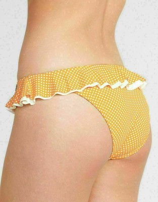 Freya Bikini Slip Sunset Boulevard Rüschen Rio gelb weiß 3583 BRANDNEU