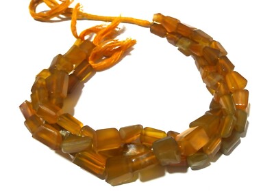 Honey Chalcedony Nugget Tumble 7-10mm Faceted Gemstone Beads 1 Strand 10''Inch
