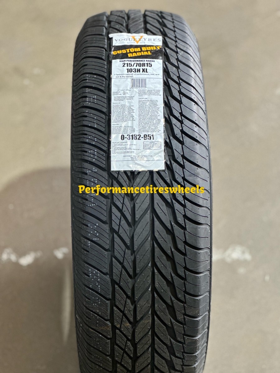 1 NEW 215-70R15 VOGUE CUSTOM BUILT RADIAL GOLD WHITE