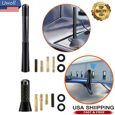 Universal inches Car Antenna Auto Aluminum Alloy aerial Carbon Fiber Radio FM US