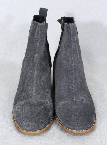 Toms Esme Boot Forged Iron Grey Suede/Metallic Jacquard Ankle Bootie Size 7 - Picture 4 of 9
