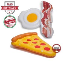  SUMMER SALE! Bacon Egg Pizza Pool Float Infl...