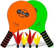 Funsparks Paddle Ball Jazzminton Game - All-Season Indoor/Outdoor Racquet Game f