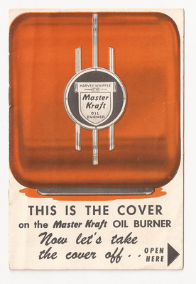 VINTAGE MASTER KRAFT OIL BURNER HOME HEATING ILLUS BIFOLD SALES BROCHURE 