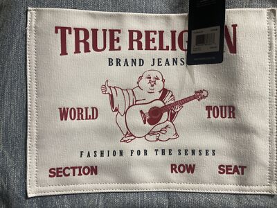 True Religion Large Denim Jean Tote bag With Brown Handles | eBay