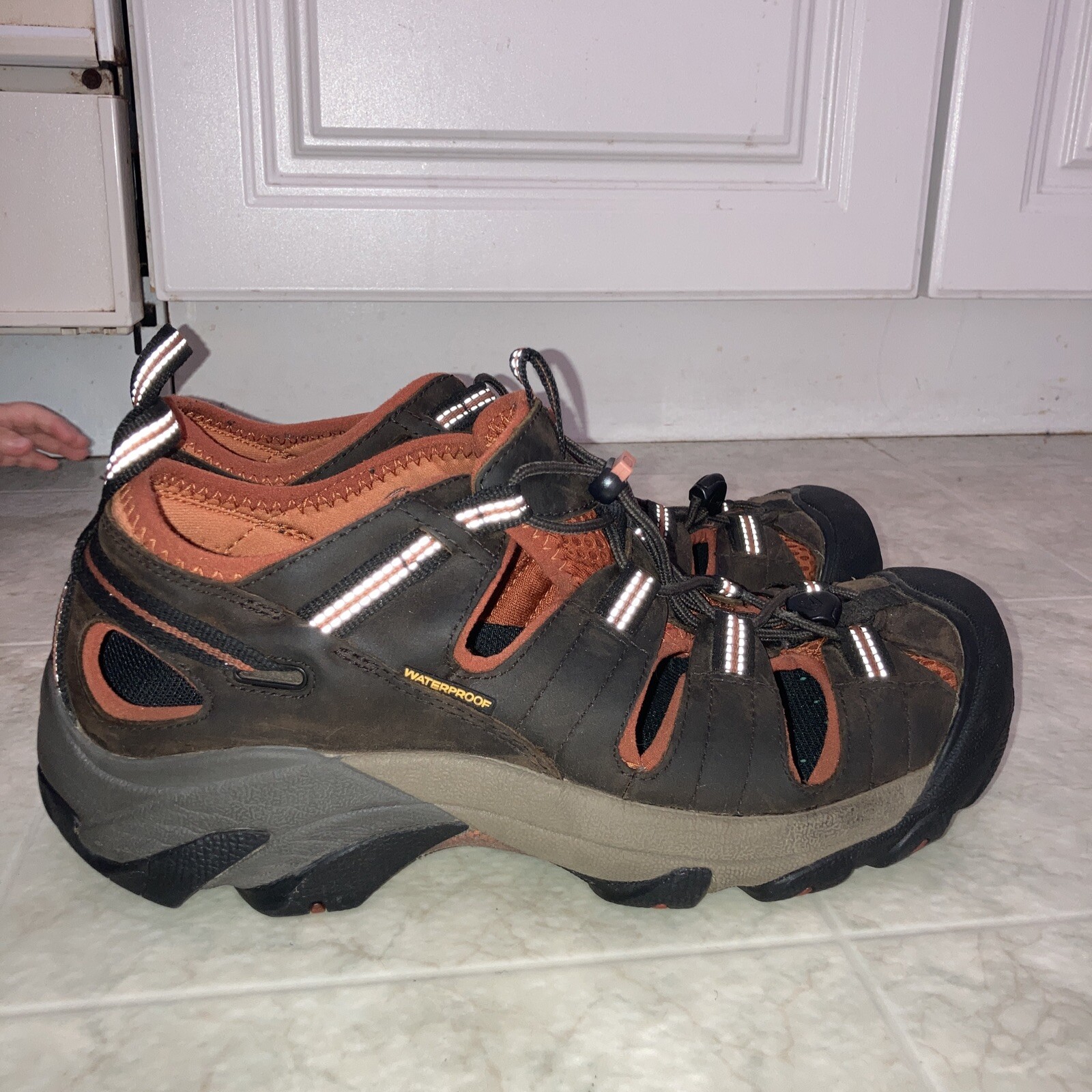 Scarpe sandali Keen Arroyo II pelle marrone atletica escursionismo pescatore uomo 10 5