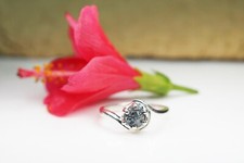 1.67ct Natural Blue Rough Raw Diamond Engagement Ring, Diamond 925 Silver Ring