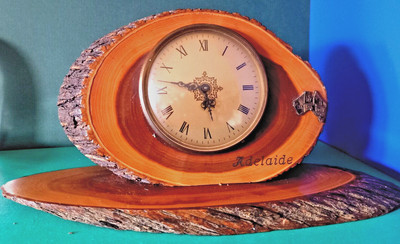 ADELAIDE GENUINE AUSTRALIAN MULGA CLOCK WIND UP AUSWOOD RETRO SHAPE ...