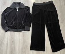 Vtg Y2K Style Co Sport Valor Tracksuit Large Black Zip Up Matching Pants/Jogger