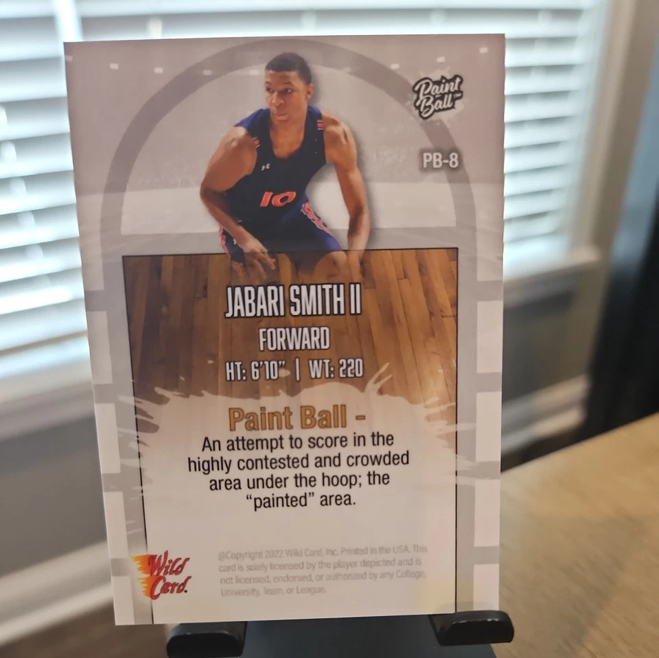Jabari Smith II 2022 Wild Card Matte Paint Ball #PB-8 White/Purple 64/150 Rocket - Image 2 of 2