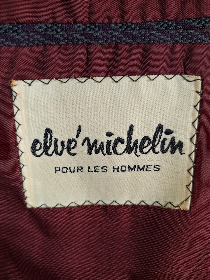 Blazer Abrigo Deportivo Elve Michelin Para Hombre 42R Púrpura Cuadros Canadá Años 70 De Colección Foto 3 de 4