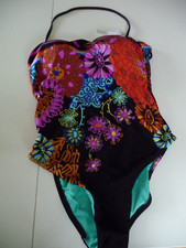 TRINA TURK NEW WITH TAGS ELECTRIC REEF BANDEAU ONE PIECE BATHING SUIT SIZE 6