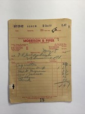 (12) 1942 Baltimore - Morrison & Fifer Dispensing Chemists Pharmacists Billheads