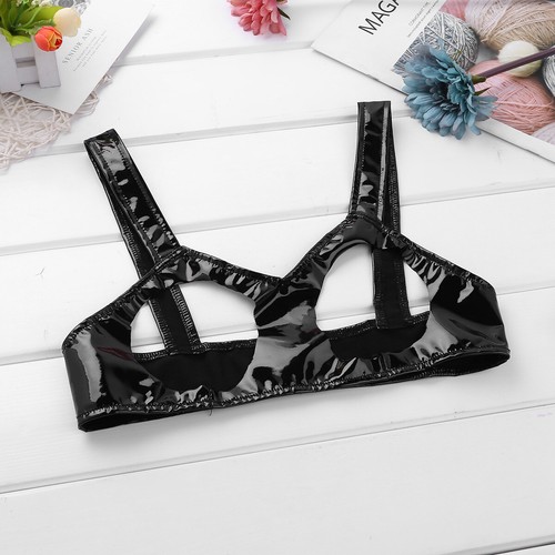 Wetlook Open Cup Shelf Bra Sexy Women Lingerie Bralette Bra Top Wire-free Bra - Picture 11 of 43