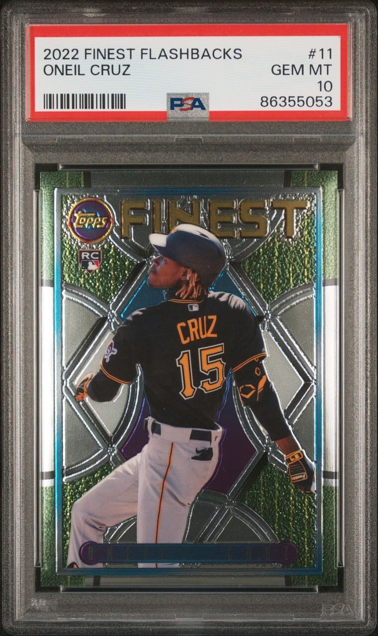 2022 Topps Finest Flashbacks Oneil Cruz Pirates Rookie RC #11 PSA 10