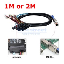Internal Mini SAS HD SFF-8644 to 4 x 29Pin SAS SFF-8482 with IDE Power Cable