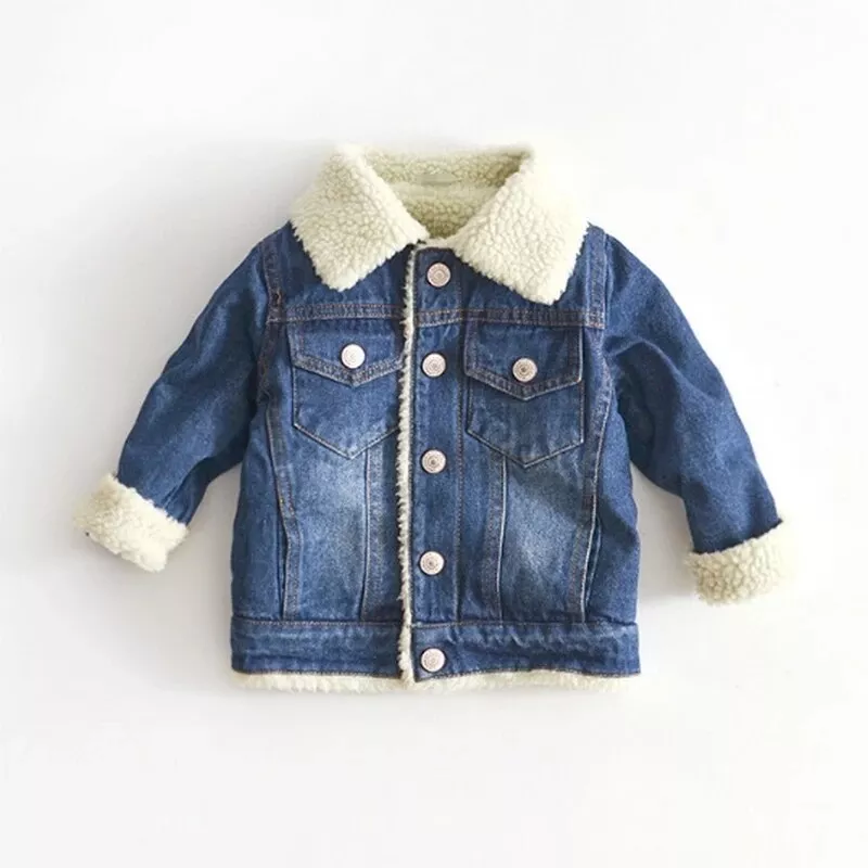 Boys fur lined denim jacket cheap