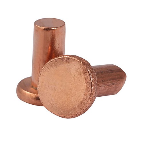 Copper Rivets Flat Head Rivet Solid M2 M2.5 M3 M4 M5 M6 M8 Percussion Threadless - Picture 4 of 7