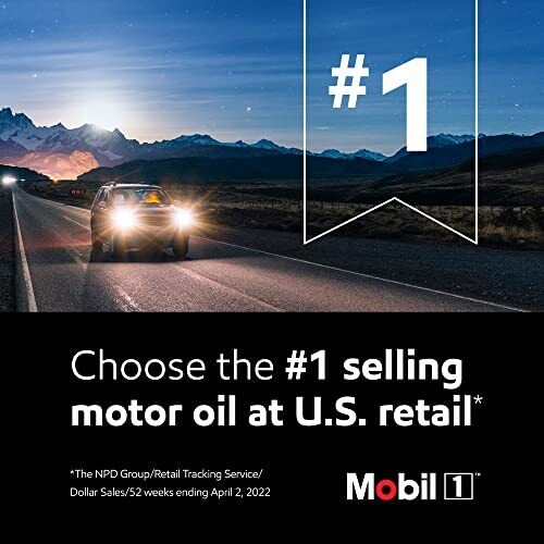 Mobil 1 High Mileage Full Synthetic Motor Oil 10W-40, 5 Quart, Gray - Picture 4 of 8