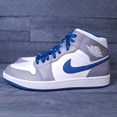 NIKE Air Jordan Mid Basketball Shoes Mens Womens 11 Cement True Blue  Grey