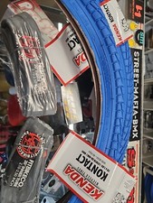 KENDA KONTACT BLUE BMX BIKE TIRES 20" x 1.95" pair TUBES FIT old school Haro GT