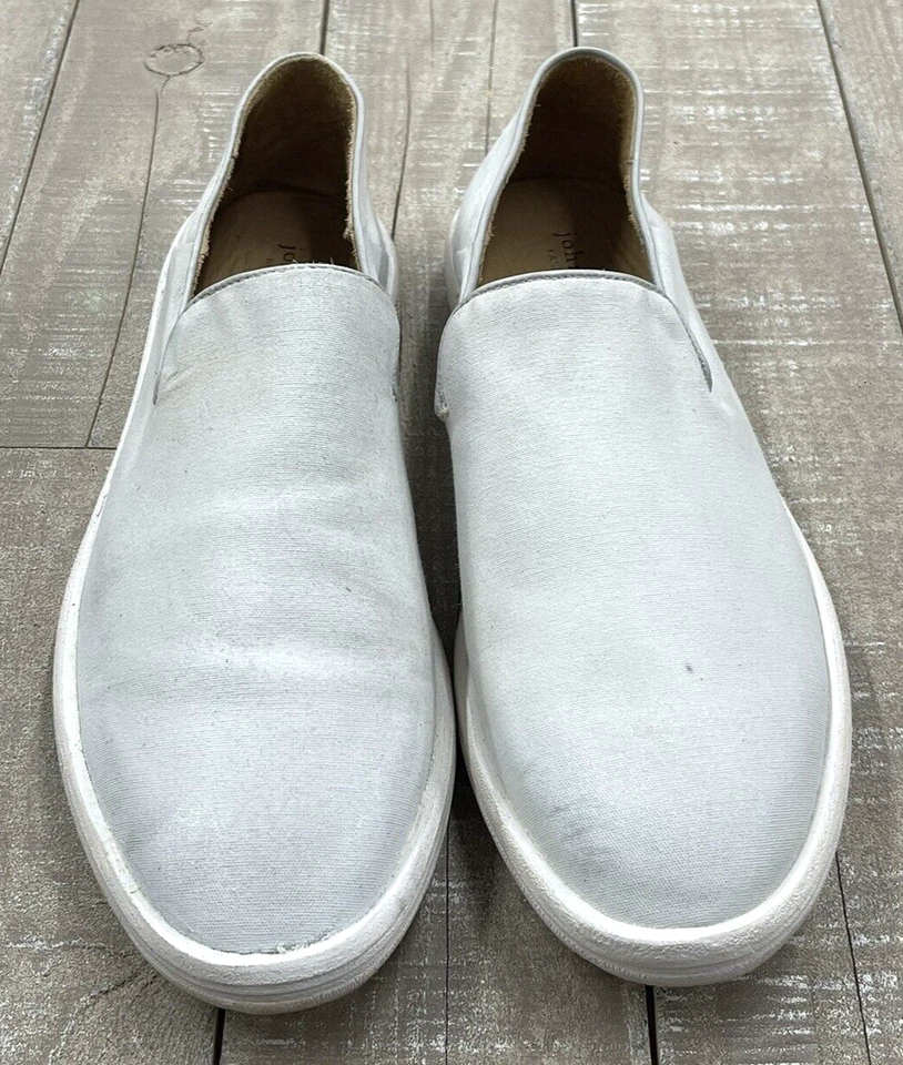 John Varvatos Slipper Loafer Leather Slip On Shoes In Light Grey (C) Size:9 - Image 2 of 4