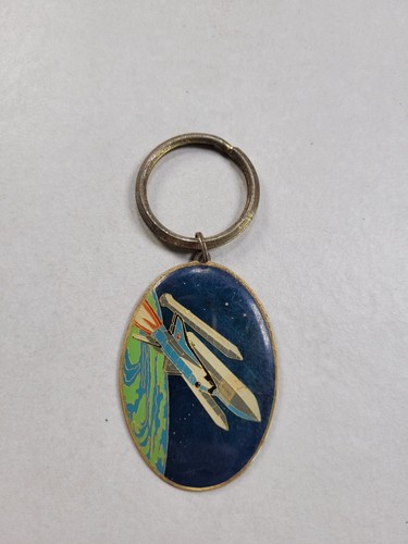 Space Shuttle AMINCO USA SOLID BRASS Old Keychain Key Holder Key Ring - Picture 4 of 4