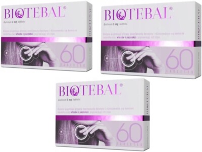 BIOTEBAL 5mg, 30/60/90 Tabl.  Haar Haut Nägel Biotin, Haar Wachstum,  variant