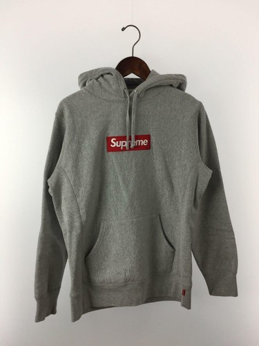 SUPREME Box Logo Hoodie S Gray Cotton 