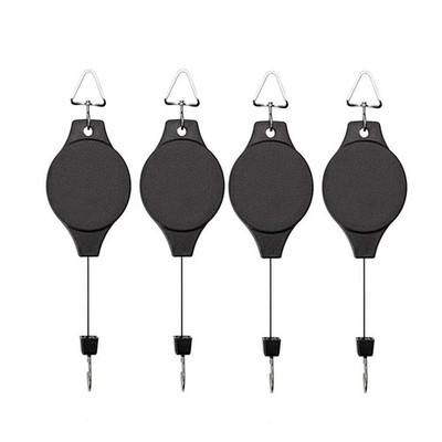 4 Pack Plant Hook Pulley, Retractable Plant Hanger Easy Reach Hanging Flower ...