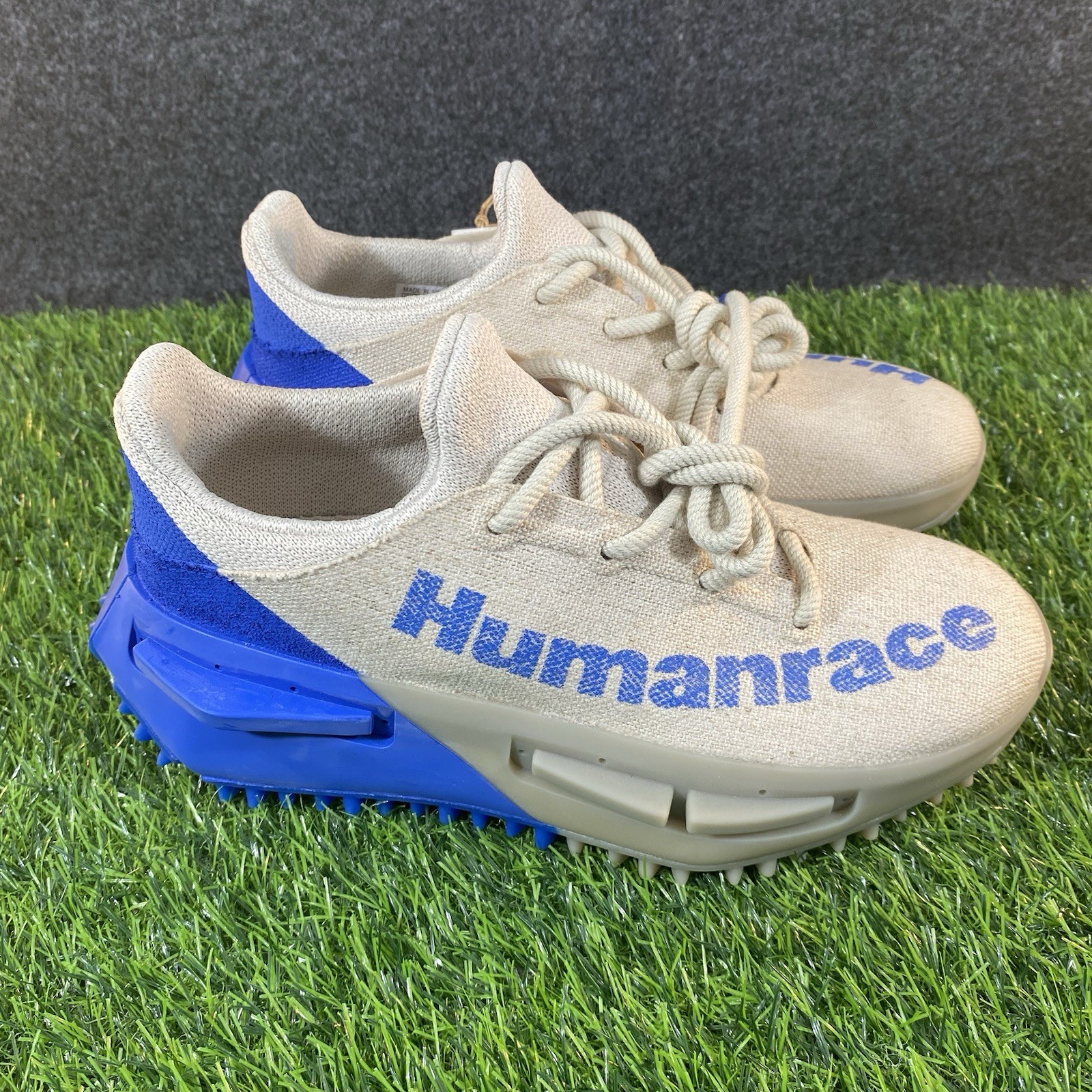 Adidas NMD S1 Mahbs x Pharrell Men Size 5.5 Woman 6.5 Oatmeal Blue Human Race thumbnail 2