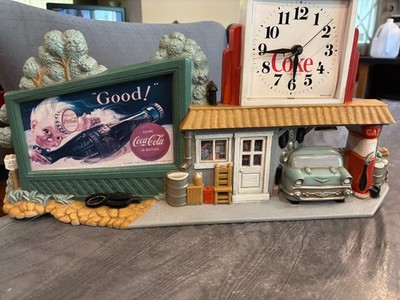 1990 CocaCola on Route 66 Gas Station Wall Clock '57 Chevy WORKS - Burwood 3130
