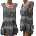 IVAN GRUNDAHL  asymmetric Blouse Top Tunic Grey Sleeveless 42 -  L - XL