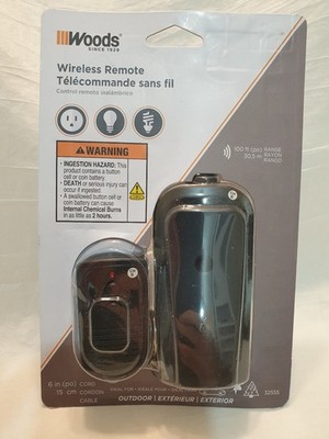 Woods Wireless Remote Indoor/Outdoor Electrical Outlet Switch 32555 UPDATED NOB