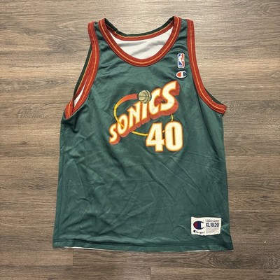 Seattle Super Sonics Jersey Shawn Kemp Youth XL Champion VTG 90s Reversible USA