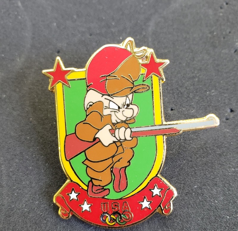 Elmer Fudd Atlanta Olympics Pins Loony tunes Pins 1996 Vintage Shotgun classic