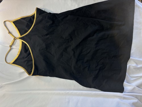 Tennis Dress Sports Illustrated Black Gold Racerback Mesh Mini XL NEW - Afbeelding 10 van 18