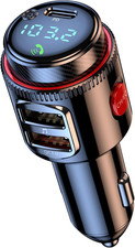 Bluetooth 5.4 Car FM Transmitter, Wireless AUX Adapter with USB-C PD 30W  QC3.0