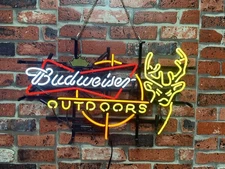 Outdoors Deer Buck Stag Beer 20"x16" Neon Light Sign Lamp Bar Wall Decor Glass