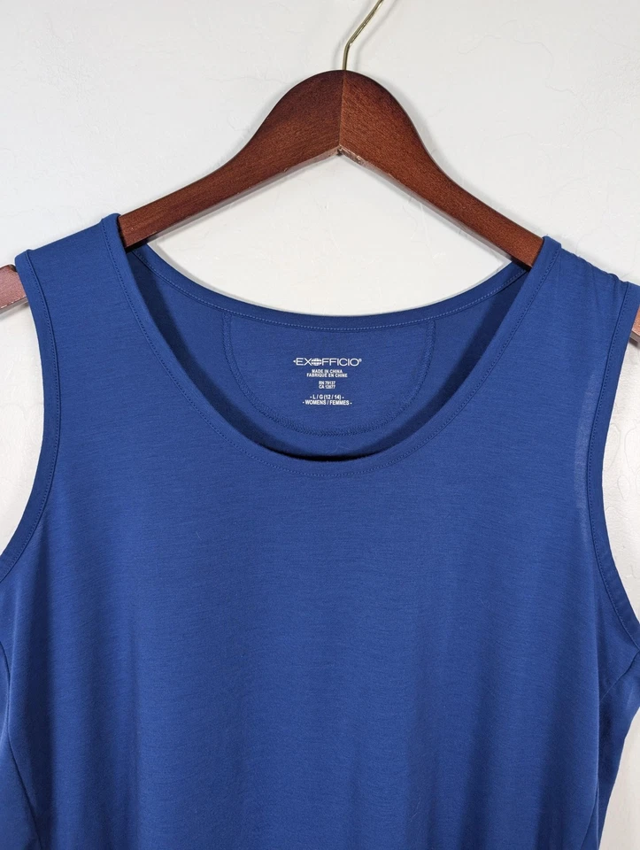 Camiseta sin mangas ExOfficio para mujer grande azul sin mangas ligera camisa de viaje al aire libre Foto 3 de 4