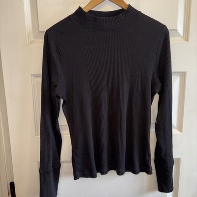 Intimately Free People Mock Turtleneck Size XL Ribbed Knit Black The Ricky