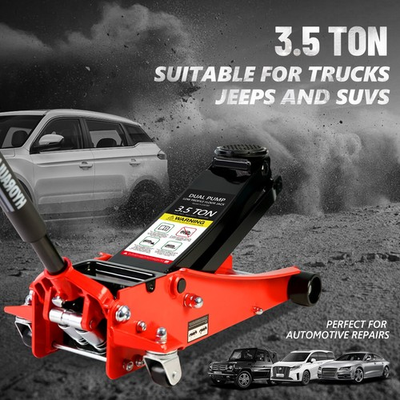 #ad #ad Hydraulic Jack 3.5 Ton Heavy Duty Stee Low Profile Floor Jack Dual Piston Pump $170.91