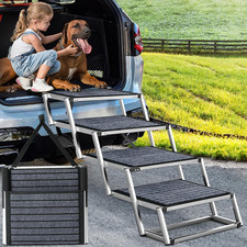 Extra Wide Dog Ramp for Cars, SUV  High Beds - 4 Steps, 200 lbs Capacity